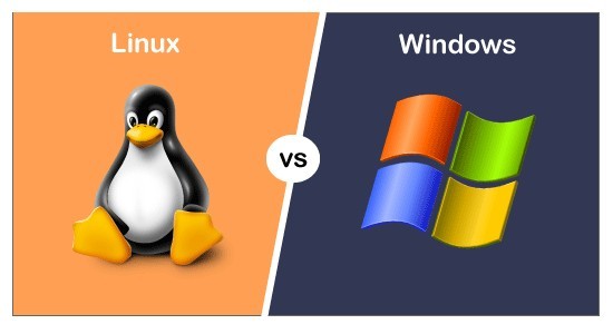 Графика сравнения логотипов Linux и Windows.