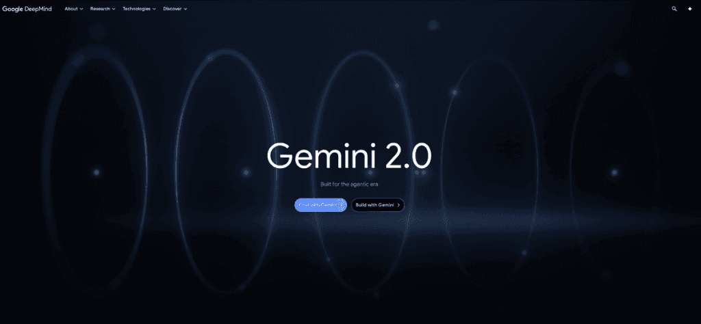 Сайт Google DeepMind с представлением Gemini 2.0, передовые AI технологии