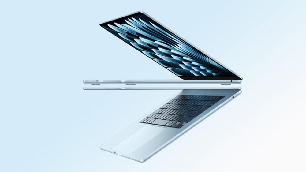 Macbook Air M4. A sleek, modern laptop with an open display showcasing a vibrant screen design.